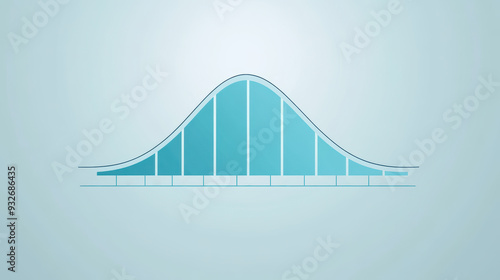 Illustration of a normal distribution curve Simplified illustration of a normal distribution curve, commonly used in statistics to represent data distribution photo