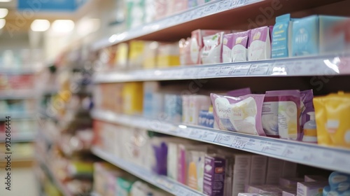 Supermarket Aisle with Feminine Hygiene Products