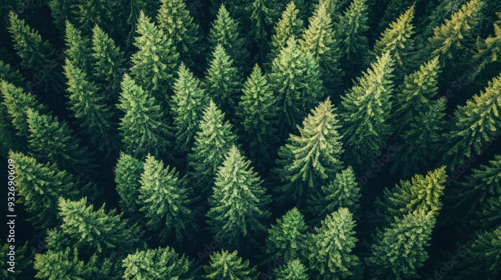 Aerial View of a Dense Evergreen Forest Aerial View of a Dense Evergreen Forest