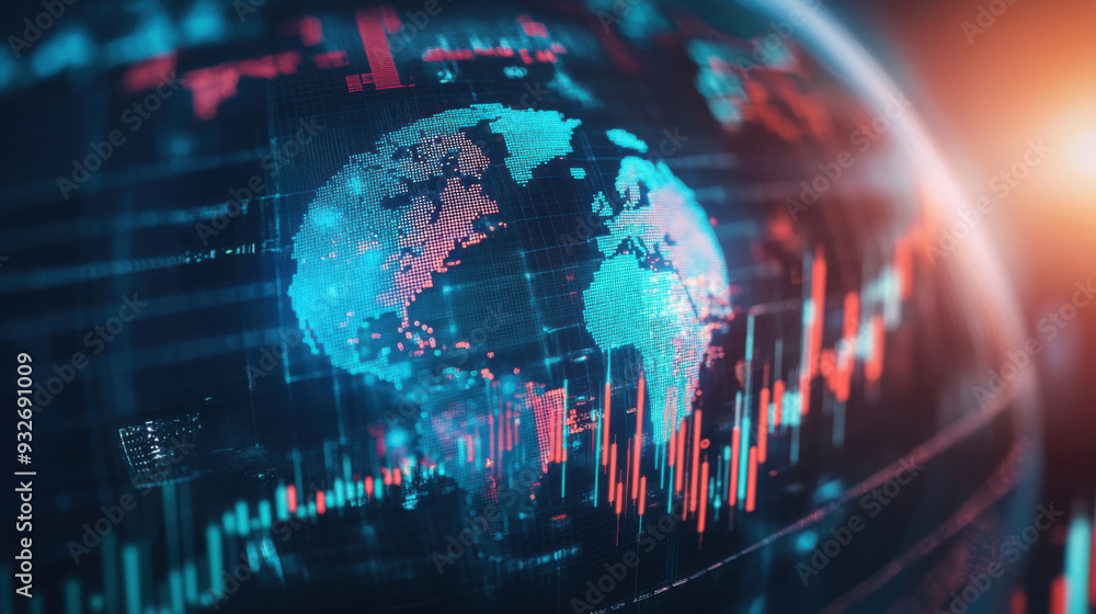 Globe in the concept of global economic network, connectivity in the digital age. Globe in the concept of global economic network, connectivity in the digital age.