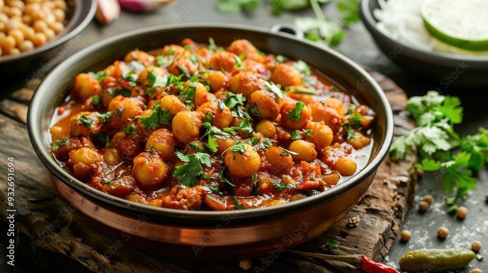 Chana Masala in a Big Bowl: A Classic Street Food Delight Chana Masala in a Big Bowl: A Classic Street Food Delight