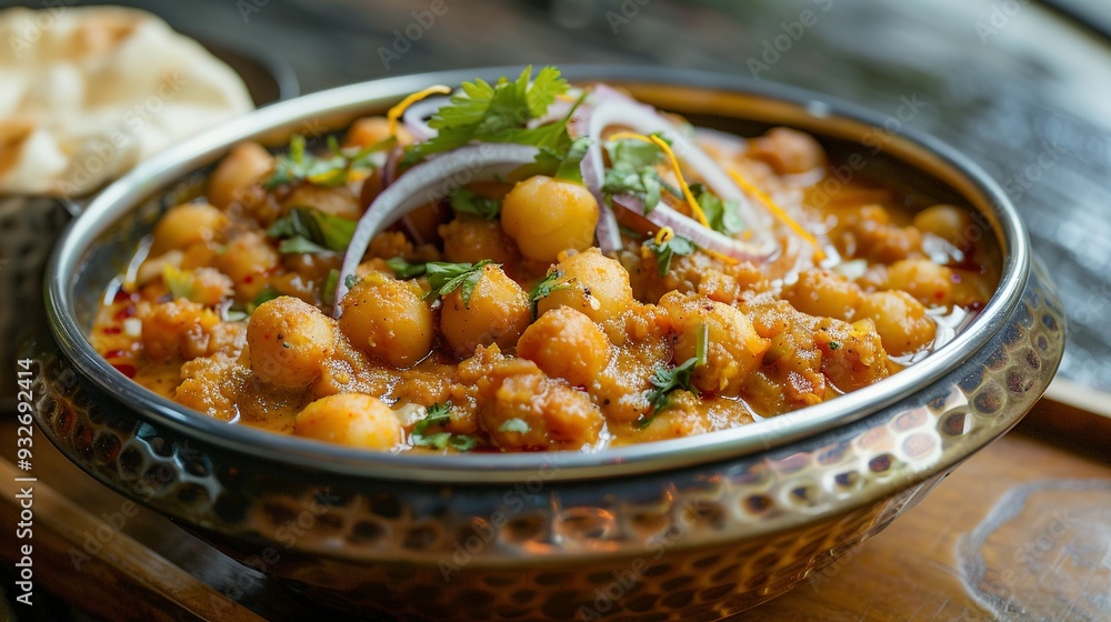 Big Bowl of Chana Masala: A Popular Street Food Dish Big Bowl of Chana Masala: A Popular Street Food Dish