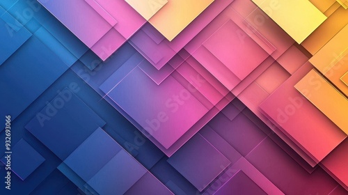 Abstract Geometric Shapes Background with Blue Purple Pink and Yellow Gradient