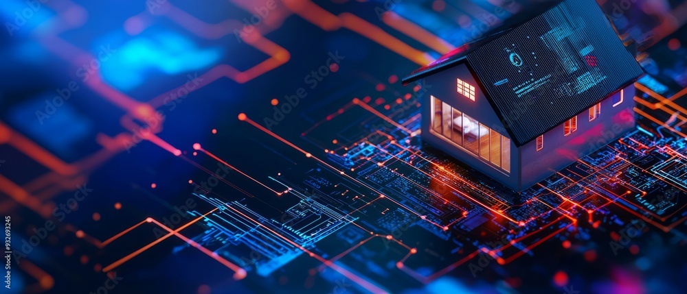 Obraz premium Smart home system components, Generative AI