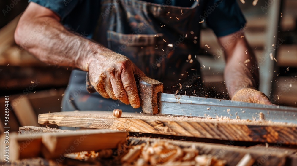 Carpenter working with wood. Carpenter working with wood.