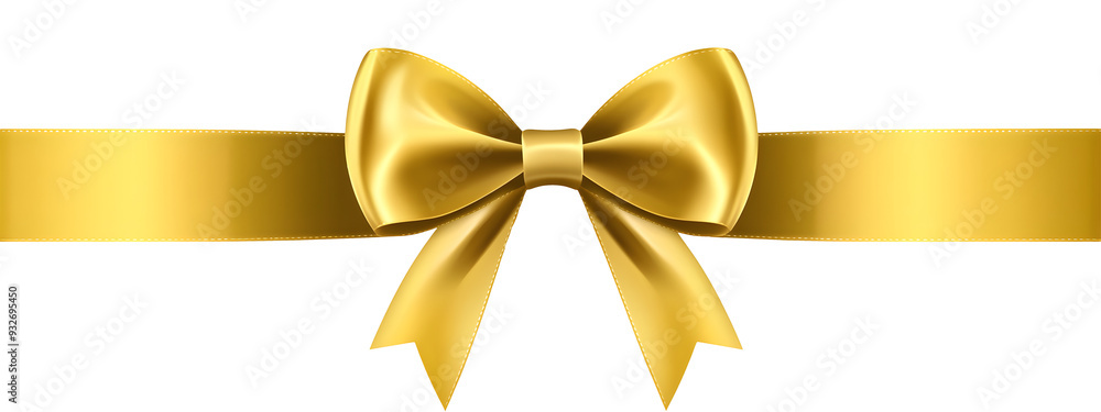 Shiny satin yellow ribbon with a bow isolated on transparent background for greeting cards and invitations. Shiny satin yellow ribbon with a bow isolated on transparent background for greeting cards and invitations.