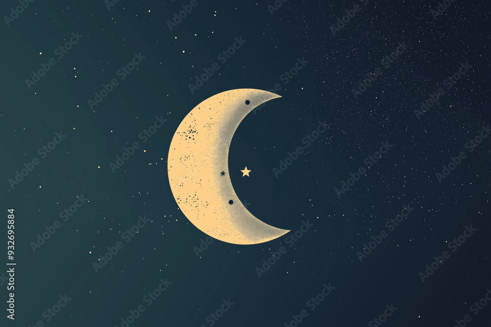 Naklejka premium A star is on the moon