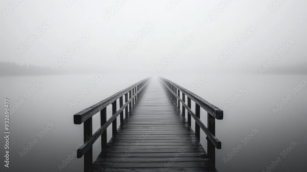 An empty bridge stretching over calm water, symbolizing the silent beauty of emptiness. An empty bridge stretching over calm water, symbolizing the silent beauty of emptiness.