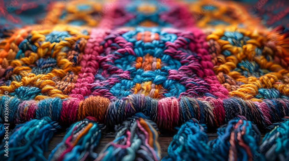 Close-up of Colorful Woven Fabric Texture - Macro Photography Close-up of Colorful Woven Fabric Texture - Macro Photography
