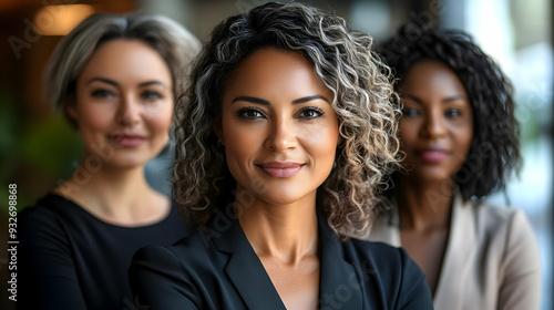 Three confident women with ...