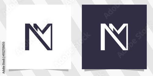 letter nm mn logo design vector