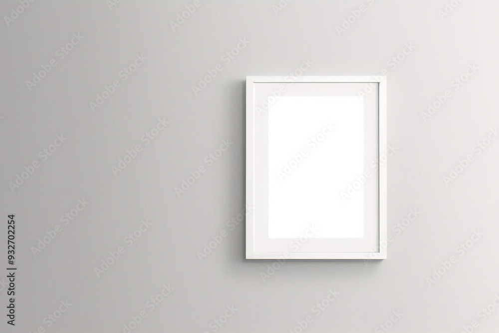 Maqueta de marco de póster de imagen de madera mínima sobre papel tapiz blanco Maqueta de marco de póster de imagen de madera mínima sobre papel tapiz blanco
