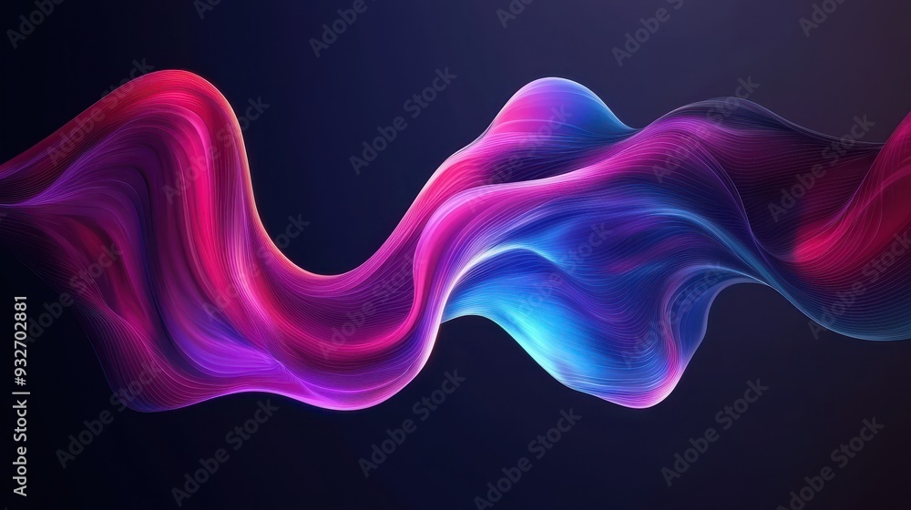 Obraz premium Abstract Neon Wave Background Purple Pink Blue Lines D