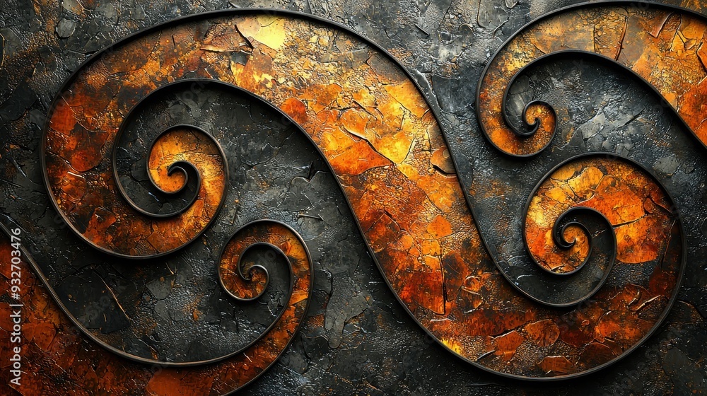 Abstract Spiral Pattern on Metallic Surface Abstract Spiral Pattern on Metallic Surface