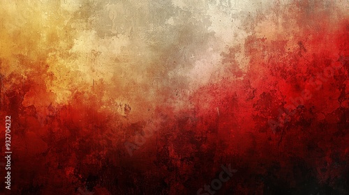 Red and Gold Grunge Wall Texture Background