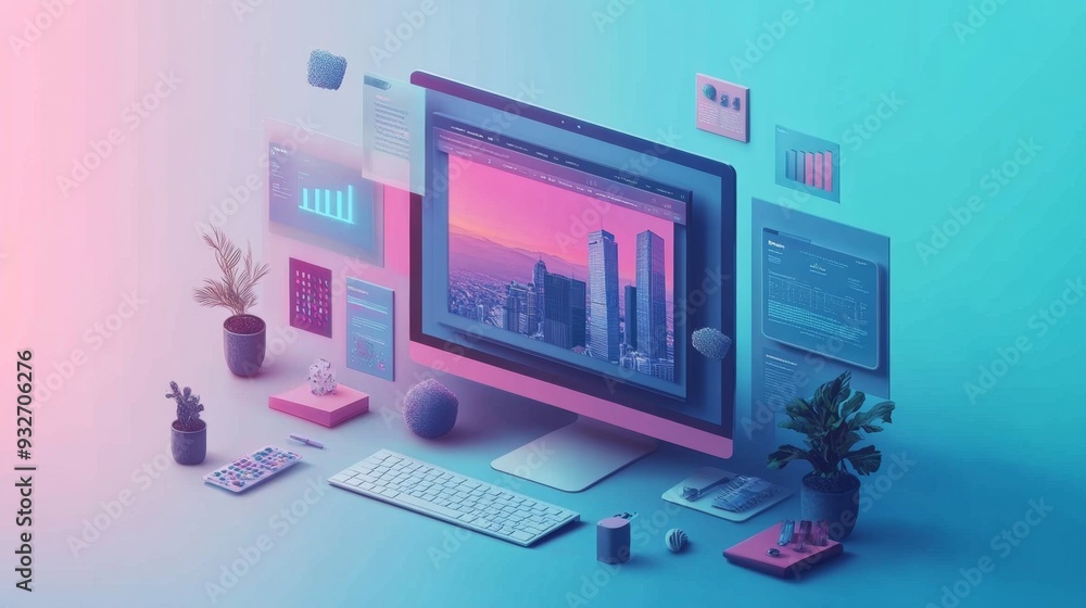 Neon Workspace. Neon Workspace.