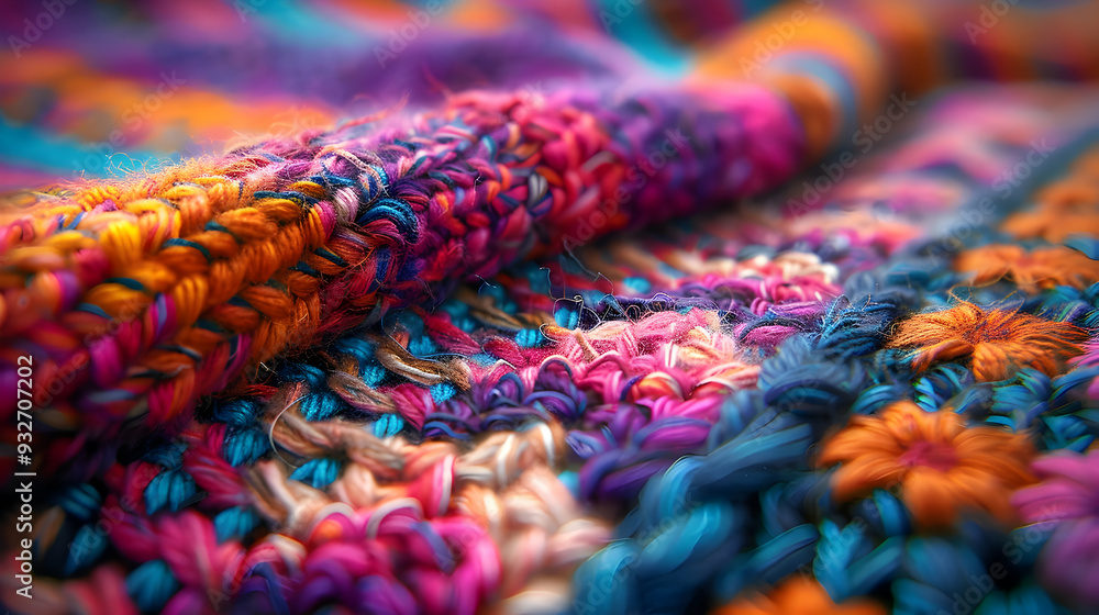 Close Up Colorful Knit Texture Abstract Background Close Up Colorful Knit Texture Abstract Background