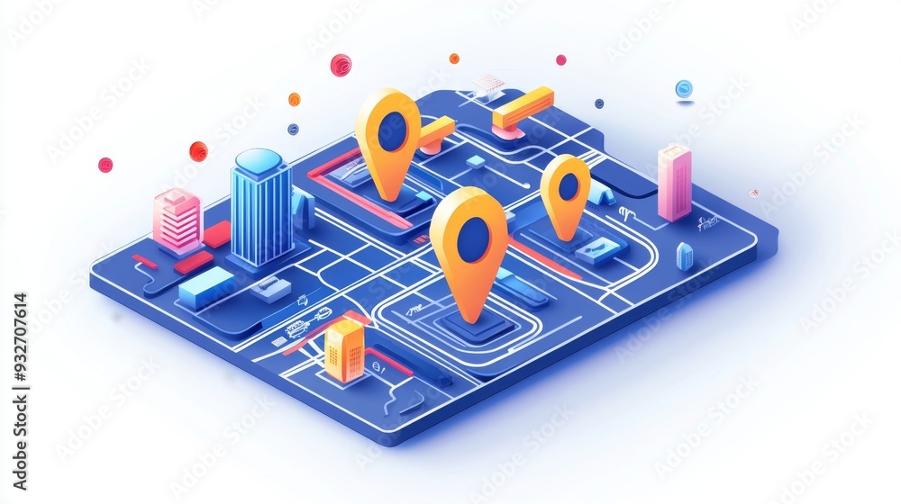 City Map Location Pins. City Map Location Pins.