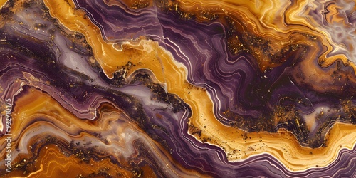 abstract liquid marble texture in brown, yellow and purple colors