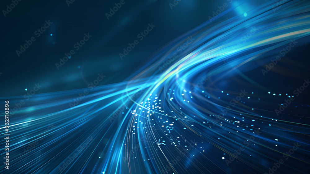 This image showcases a dynamic and abstract visual of light trails curving through space, evoking a sense of speed and movement. The bright blue hues suggest a high-tech, futuristic environment This image showcases a dynamic and abstract visual of light trails curving through space, evoking a sense of speed and movement. The bright blue hues suggest a high-tech, futuristic environment