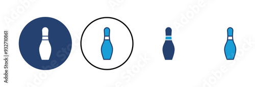 Bowling icon vector. bowling ball and pin icon. bowling pins