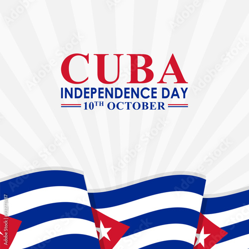 Vector illustration of Cuba Independence Day social media feed template