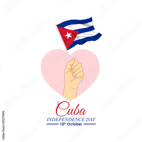 Vector illustration of Cuba Independence Day social media feed template