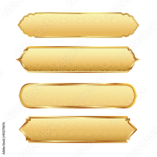 luxury golden arch islamic ornamental text box