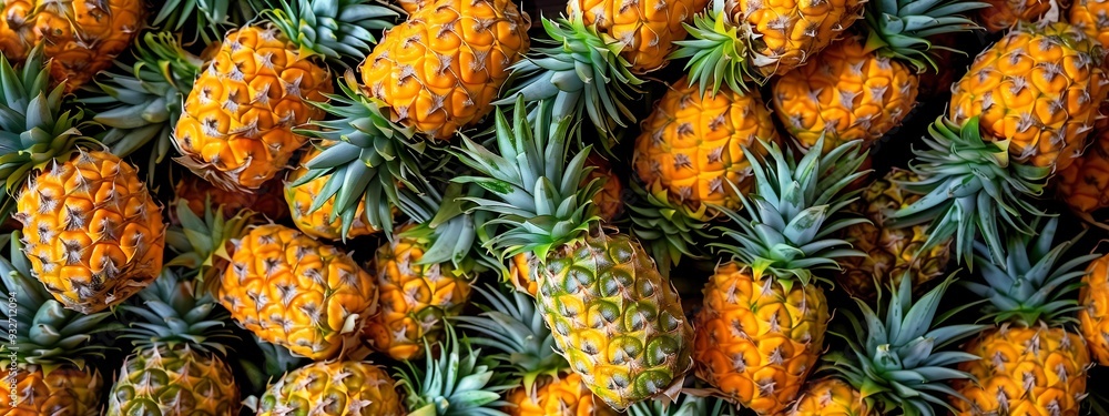 Bountiful pineapple harvest background with vibrant colors Bountiful pineapple harvest background with vibrant colors