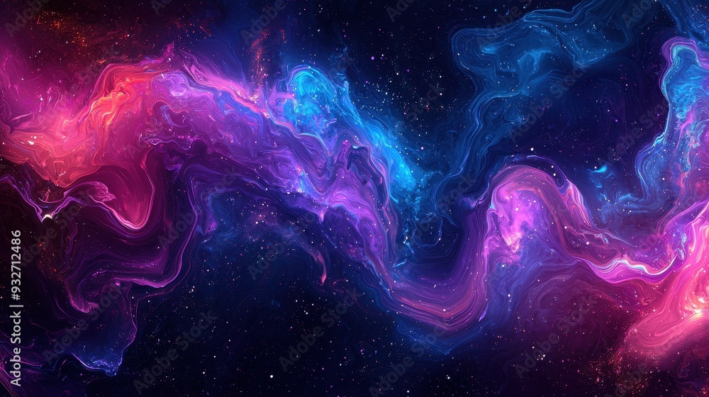 Fototapeta premium Abstract Galaxy Nebula Swirling Cosmic Background
