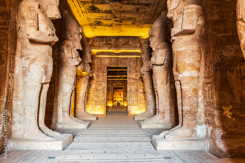 Africa, Egypt, Upper Egypt, Nubia, Abu Simbel. October 10, 2018. The Holiest of Holies of the Great Temple at the Ramses II Temples at Abu Simbel. 