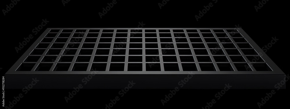 Cubical grid, monochrome palette, slight 3D effect, side lighting Cubical grid, monochrome palette, slight 3D effect, side lighting