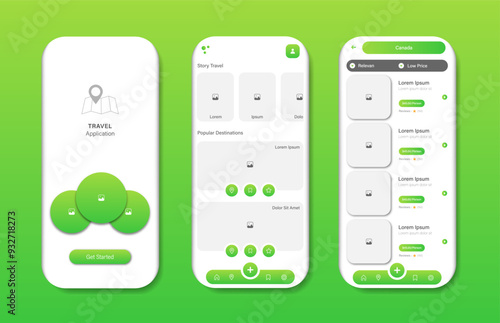 Design reviews of online holiday destinations for mobile applications. Holiday tourist destination review platform screen. Graphical user interface for responsive mobile applications