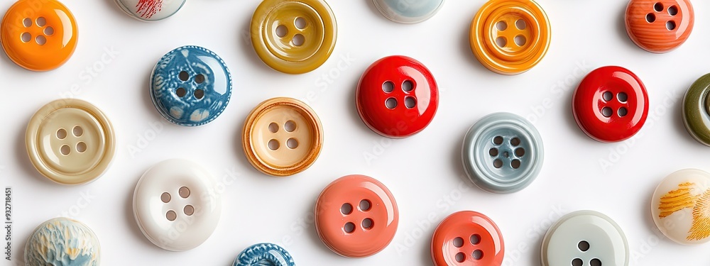 Decorative buttons, on the white background Decorative buttons, on the white background