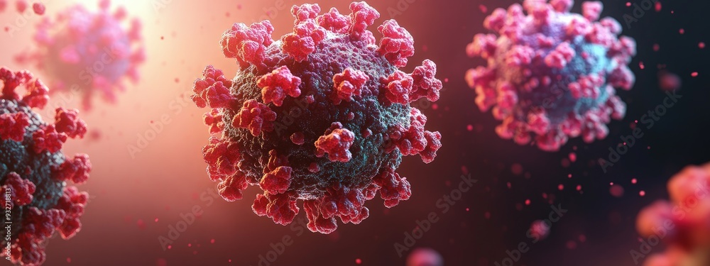 Disease cells, dark red and black, intricate structures, soft shadowed light Disease cells, dark red and black, intricate structures, soft shadowed light