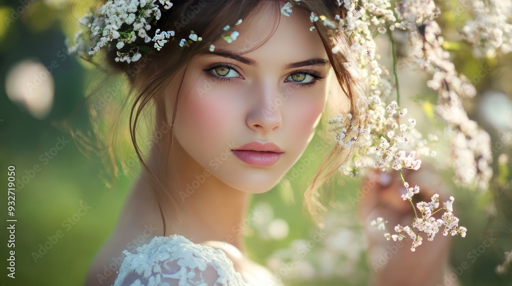 Young Woman with Flower Crown Young Woman with Flower Crown