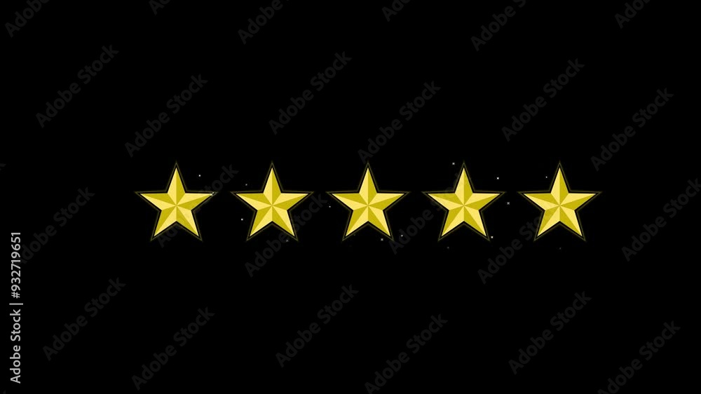 Glittering and Glowing 5 Stars Animation Glittering and Glowing 5 Stars Animation