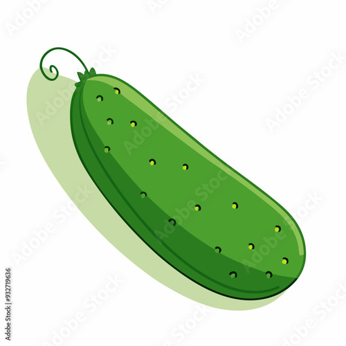 Green cucumber Organic vegetarian product grown by farmers in a greenhouse Stylized flat vegetable (13)