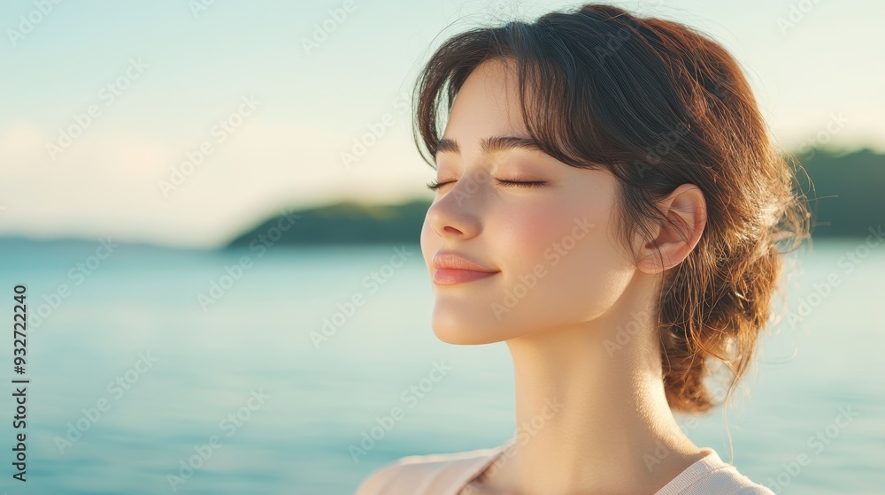 Harmonizing Self-Love: Japanese Woman Practicing Yoga by Serene Lake Reflecting Balance and Calm Waters Harmonizing Self-Love: Japanese Woman Practicing Yoga by Serene Lake Reflecting Balance and Calm Waters