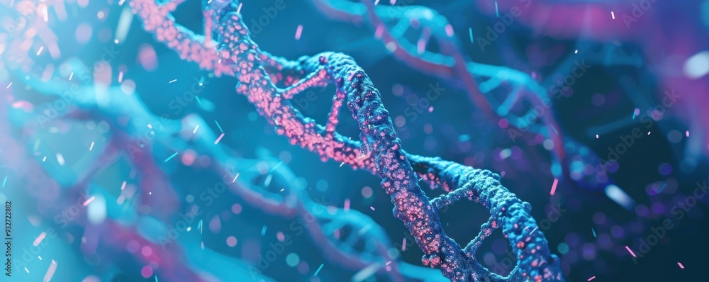 DNA Double Helix in Blue and Pink DNA Double Helix in Blue and Pink
