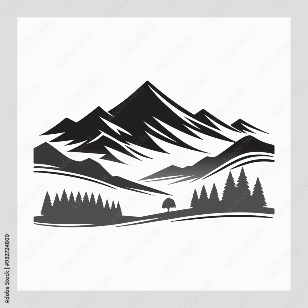 Fototapeta premium Mountain Illustration 