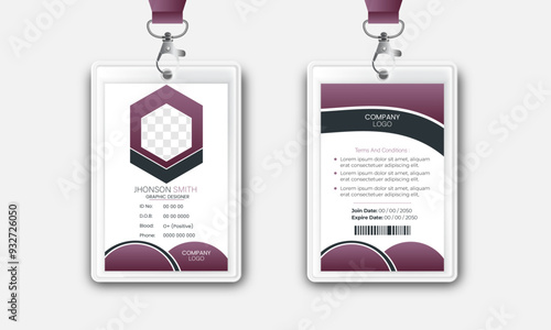 Modern and minimalist id card template. Creative id card design for your company employee