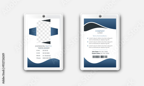 Modern and minimalist id card template. Creative id card design for your company employee