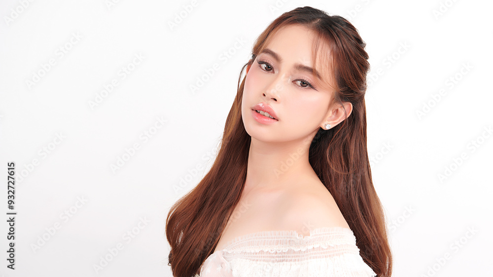 Beautiful young asian woman with clean fresh skin on white background, Face care, Facial treatment, Cosmetology, beauty and spa, Asian women portrait. Beautiful young asian woman with clean fresh skin on white background, Face care, Facial treatment, Cosmetology, beauty and spa, Asian women portrait.