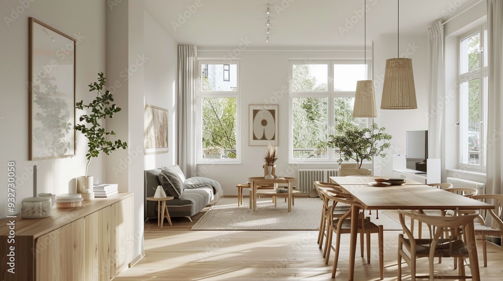 Fototapeta premium Minimalist Elegance. Scandinavian inspired interior concept