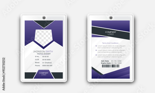 Modern and minimalist id card template. Creative id card design for your company employee