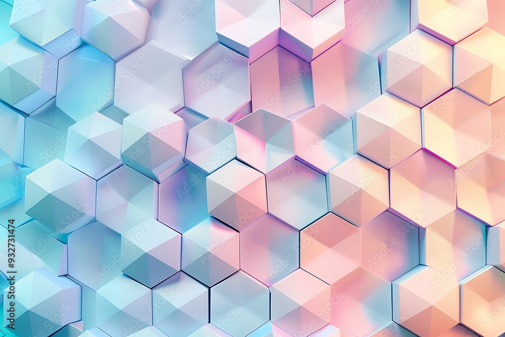 Abstract background with a hexagon pattern in pink, beige and gold colors. A modern geometric wallpaper Abstract background with a hexagon pattern in pink, beige and gold colors. A modern geometric wallpaper