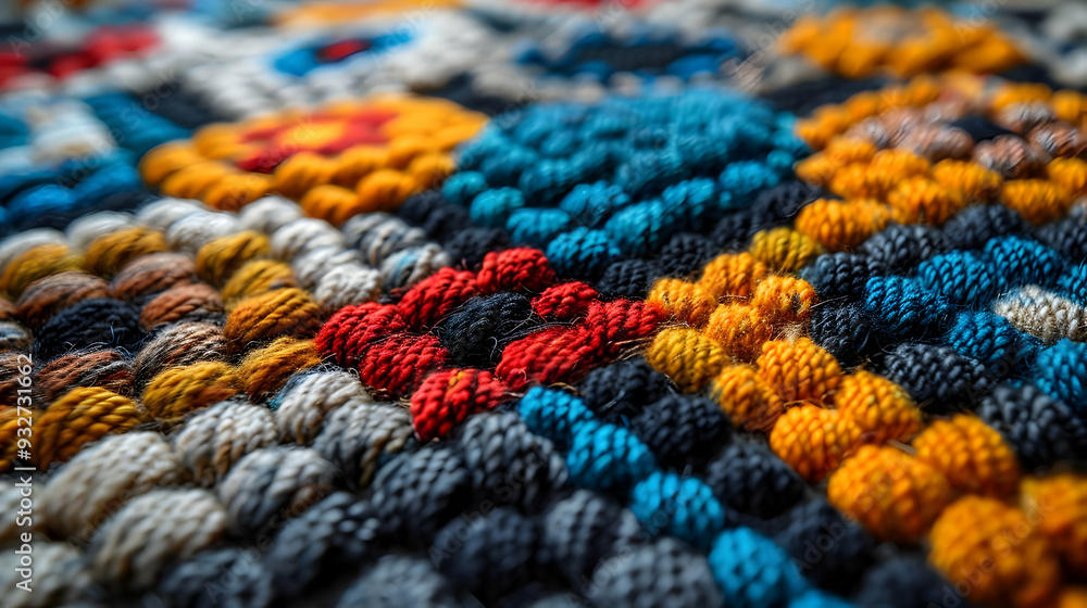Colorful Knitted Fabric Close-Up Illustration Colorful Knitted Fabric Close-Up Illustration
