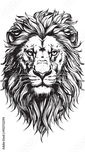 Wallpaper Mural Lion portrait lion head sketch hand drawn engraving style vector Torontodigital.ca