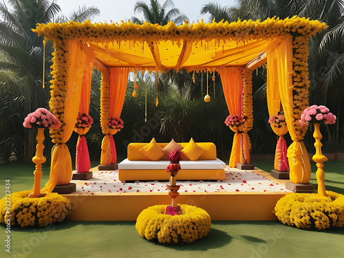Haldi Ceremony Setup, Haldi Decor